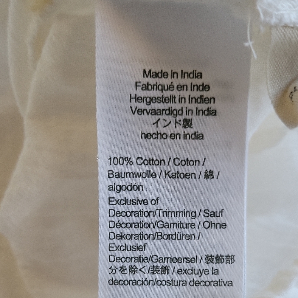 Madewell White Blouse with Puff Sleeves Women's Size XXS - Picture 10 of 10